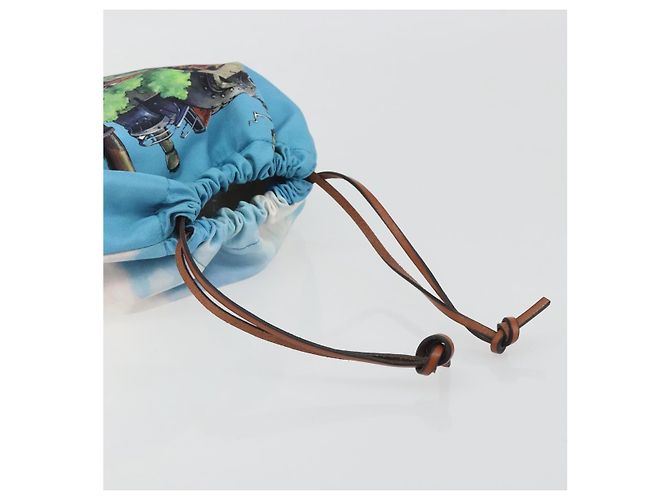 LOEWE Studio Ghibli Howl's Moving Castle Pouch Nylon Blue Auth 167480M - vista 7