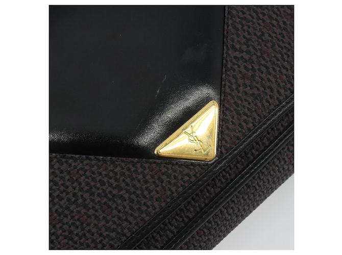 Borsa a tracolla SAINT LAURENT PVC Canvas Black Gold Auth bs36624 Nero D'oro - vista 17