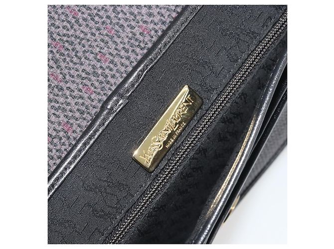 Borsa a tracolla SAINT LAURENT PVC Canvas Black Gold Auth bs36624 Nero D'oro - vista 19