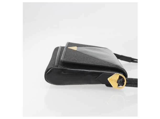 Borsa a tracolla SAINT LAURENT PVC Canvas Black Gold Auth bs36624 Nero D'oro - vista 3