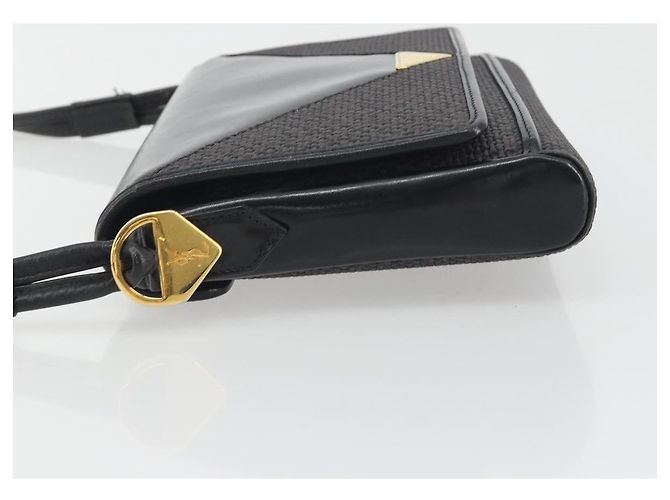 Borsa a tracolla SAINT LAURENT PVC Canvas Black Gold Auth bs36624 Nero D'oro - vista 4