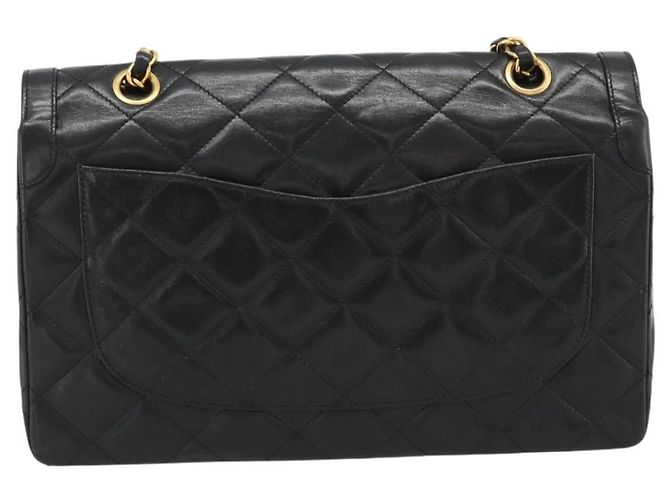 Borsa a catena CHANEL Matelassé in pelle d'agnello Paris Limited Nero Oro CC Auth 194926SAM D'oro - vista 2