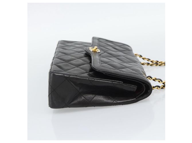 Borsa a catena CHANEL Matelassé in pelle d'agnello Paris Limited Nero Oro CC Auth 194926SAM D'oro - vista 4