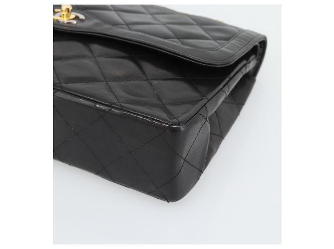 Borsa a catena CHANEL Matelassé in pelle d'agnello Paris Limited Nero Oro CC Auth 194926SAM D'oro - vista 8