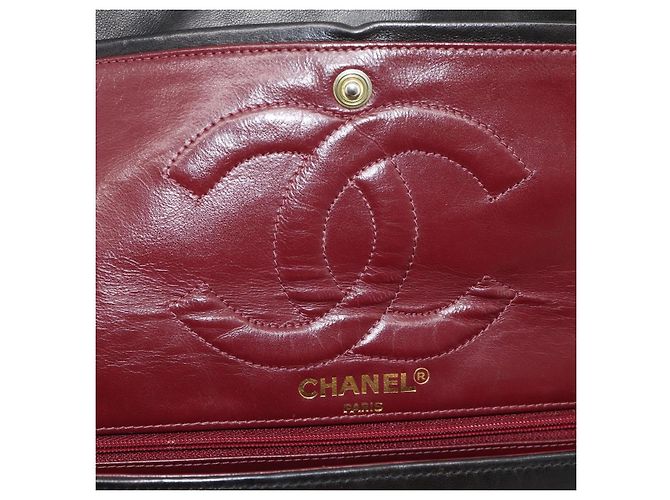 Borsa a catena CHANEL Matelassé in pelle d'agnello Paris Limited Nero Oro CC Auth 194926SAM D'oro - vista 9