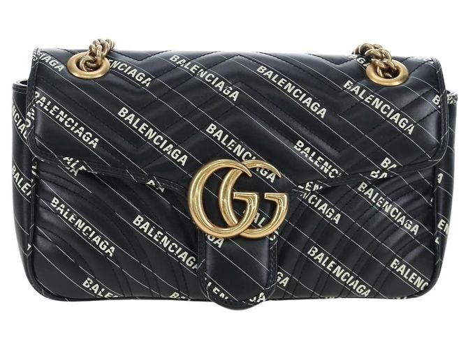 Borsa GUCCI GG Marmont The Hacker Project Balenciaga Collaboration Auth 192458SAM Nero D'oro - vista 13