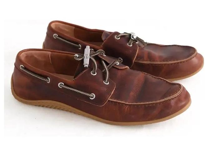 Mocassini Longchamp in pelle marrone taglia 38 - vista 3