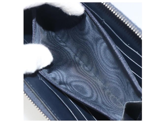 Cartera GUCCI Micro GG Canvas Guccissima de cuero Navy Silver 544473 Auth 192518A Plata Azul marino - vista 10