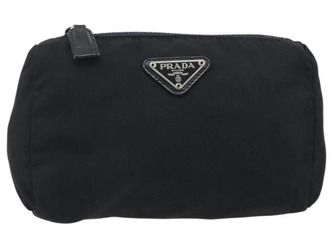 PRADA Nylon Pochette Schwarz Silber Auth 192554 - Ansicht 13