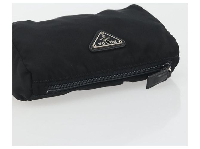 PRADA Nylon Pochette Schwarz Silber Auth 192554 - Ansicht 5