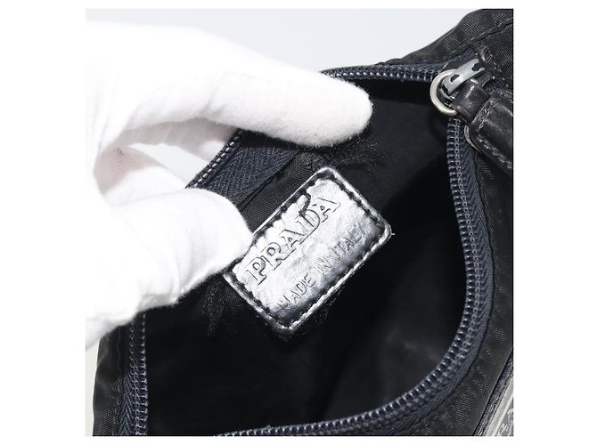 PRADA Nylon Pochette Schwarz Silber Auth 192554 - Ansicht 9