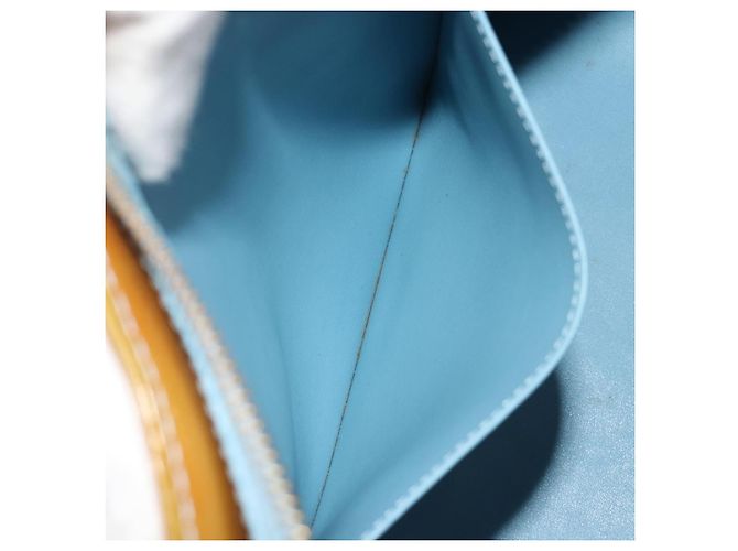 LOUIS VUITTON Monogram Vernis Houston Hand Bag Baby Blue M91005 LV Auth hk3937 Blu chiaro - vista 24