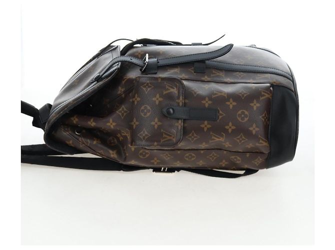 LOUIS VUITTON Monogram Macassar Christopher MM Backpack M43735 LV Auth 192839V Monogramma - vista 3