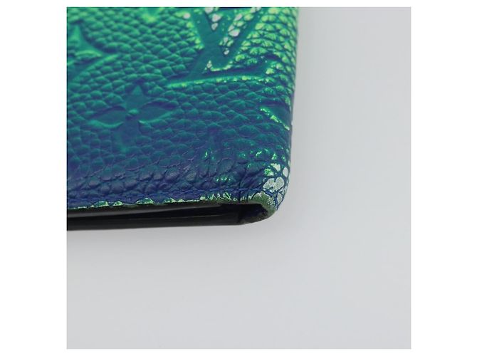 LOUIS VUITTON Taurillon Clemence Illusion Portefeuille Slender Auth 192437 Verde - vista 15