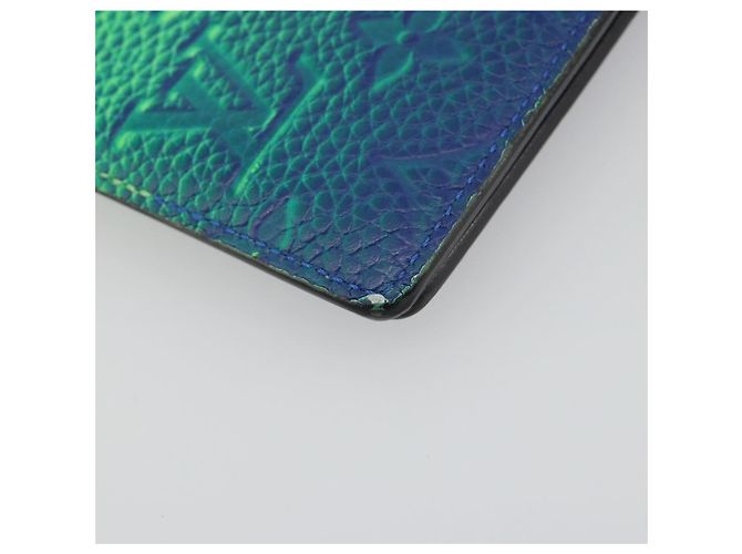 LOUIS VUITTON Taurillon Clemence Illusion Portefeuille Slender Auth 192437 Verde - vista 16
