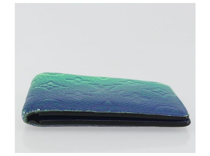 LOUIS VUITTON Taurillon Clemence Illusion Portefeuille Slender Auth 192437 Verde - vista 6