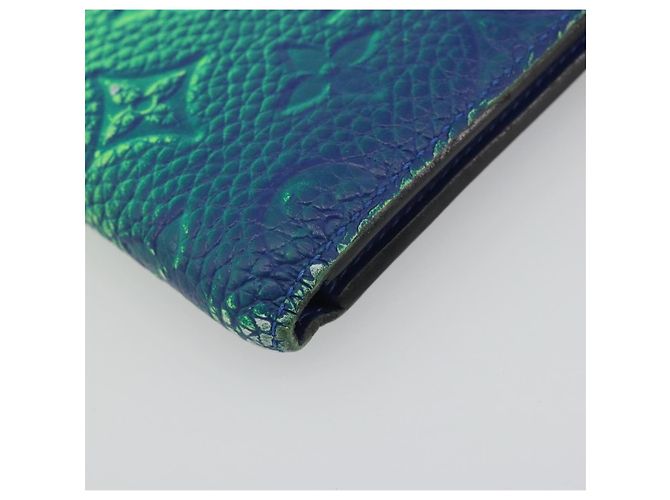 LOUIS VUITTON Taurillon Clemence Illusion Portefeuille Slender Auth 192437 Verde - vista 7