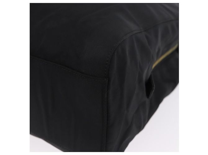 Borsa a Tracolla con Catena PRADA Nylon Nero Tono Oro Auth 194116 - vista 14