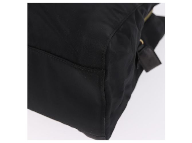 Borsa a Tracolla con Catena PRADA Nylon Nero Tono Oro Auth 194116 - vista 16