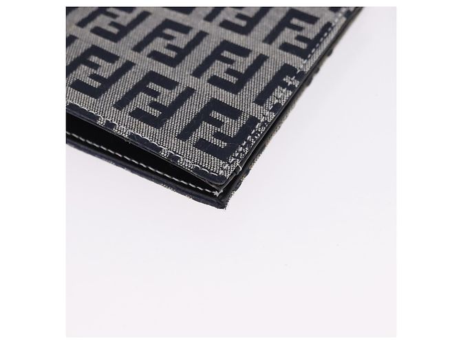 Cartera bifold FENDI Zucchino Canvas Navy Auth 194127M - vista 14
