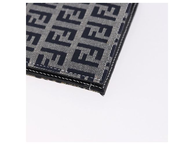 Cartera bifold FENDI Zucchino Canvas Navy Auth 194127M - vista 15