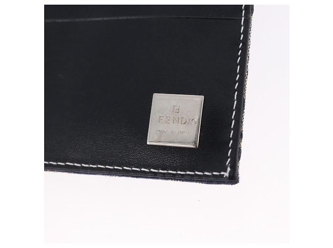 Cartera bifold FENDI Zucchino Canvas Navy Auth 194127M - vista 17