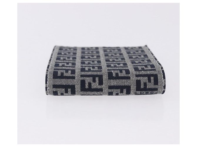 Cartera bifold FENDI Zucchino Canvas Navy Auth 194127M - vista 4