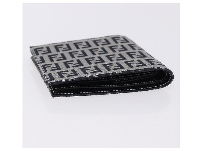 Cartera bifold FENDI Zucchino Canvas Navy Auth 194127M - vista 5