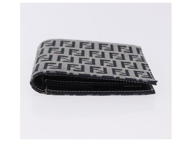 Cartera bifold FENDI Zucchino Canvas Navy Auth 194127M - vista 6