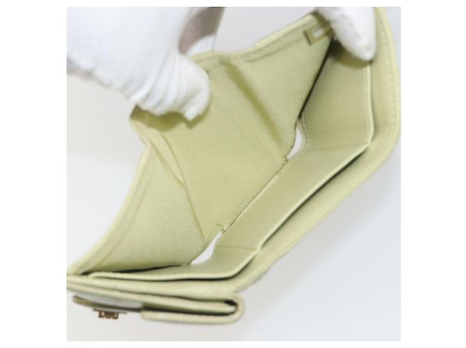 Portafoglio CHANEL Matelasse 2.55 in pelle d'agnello verde e oro CC Auth 193593A D'oro - vista 9