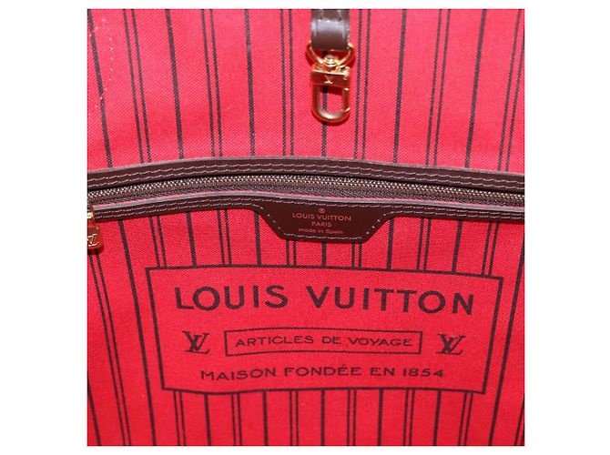 Borsa Tote LOUIS VUITTON Damier Ebene Neverfull MM N51105 LV Auth ka5529V - vista 17