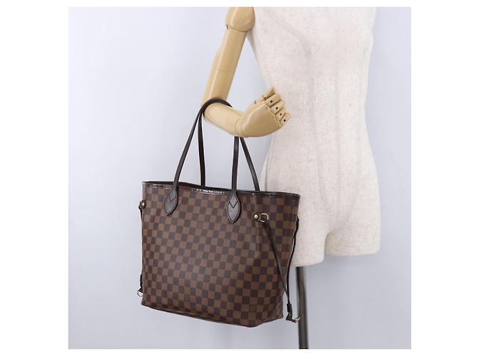 Borsa Tote LOUIS VUITTON Damier Ebene Neverfull MM N51105 LV Auth ka5529V - vista 21