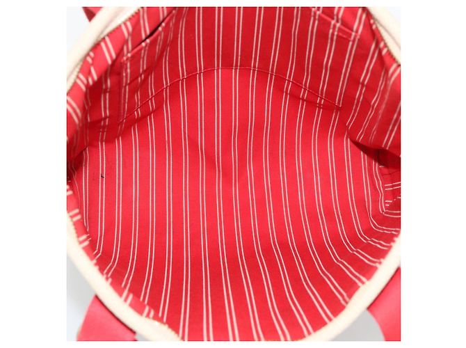 Saco Tote LOUIS VUITTON Antigua Cabas MM Bege Vermelho M40035 LV Auth ka5465 - vista 11