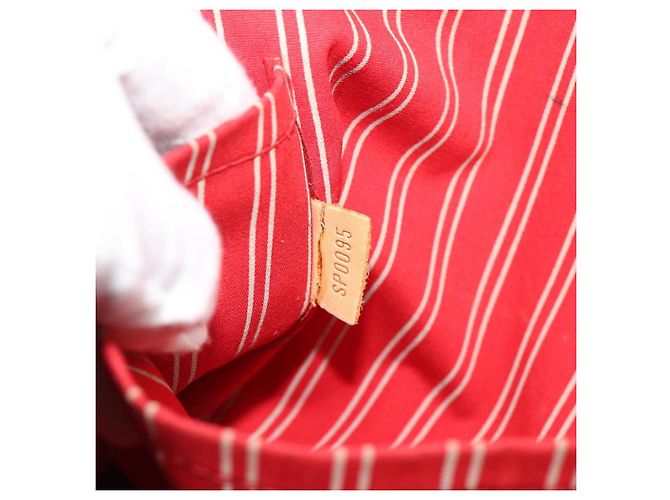 Saco Tote LOUIS VUITTON Antigua Cabas MM Bege Vermelho M40035 LV Auth ka5465 - vista 12