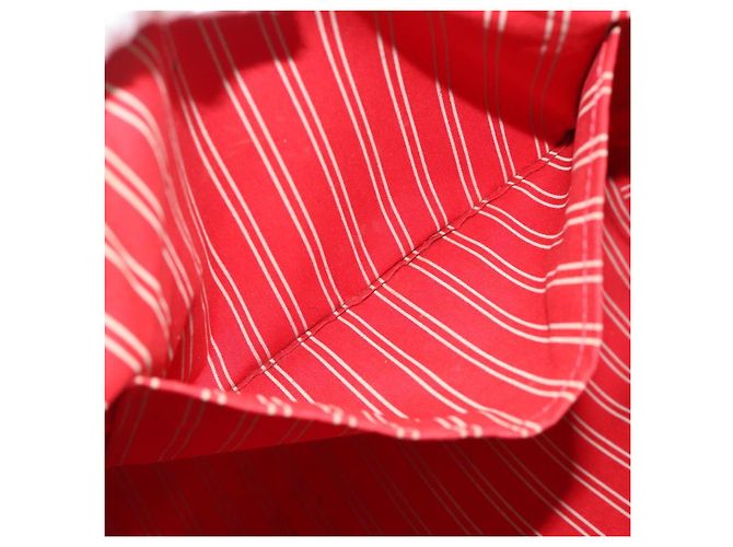 Saco Tote LOUIS VUITTON Antigua Cabas MM Bege Vermelho M40035 LV Auth ka5465 - vista 20