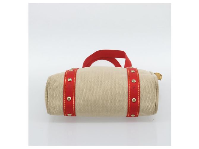Saco Tote LOUIS VUITTON Antigua Cabas MM Bege Vermelho M40035 LV Auth ka5465 - vista 5