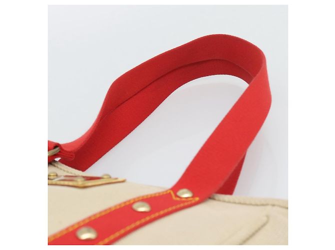 Saco Tote LOUIS VUITTON Antigua Cabas MM Bege Vermelho M40035 LV Auth ka5465 - vista 8
