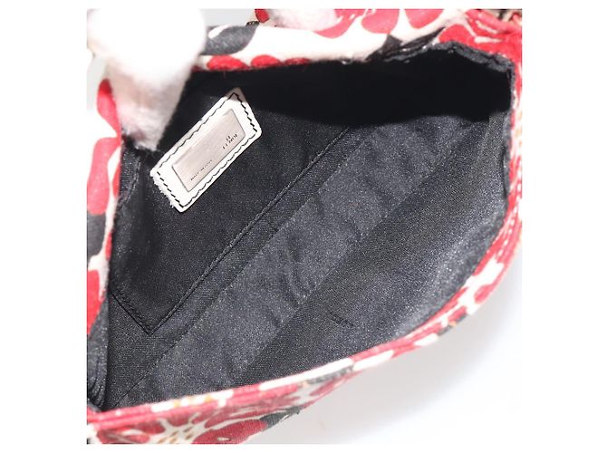 Borsa a mano FENDI Mamma Baguette Canvas Red Silver Auth 195011SM Argento Rosso - vista 10