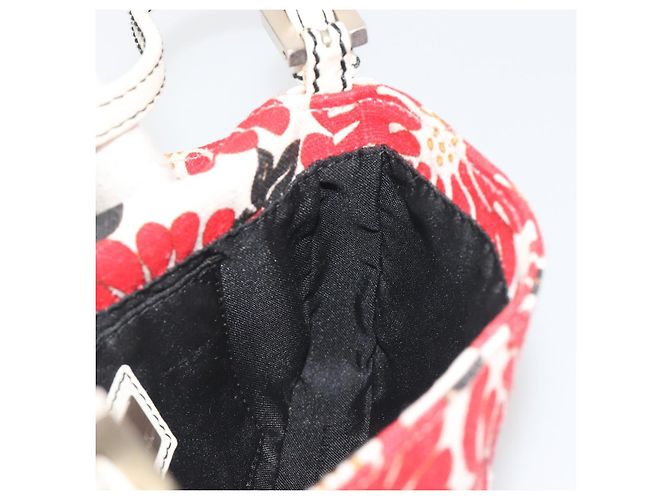 Borsa a mano FENDI Mamma Baguette Canvas Red Silver Auth 195011SM Argento Rosso - vista 22