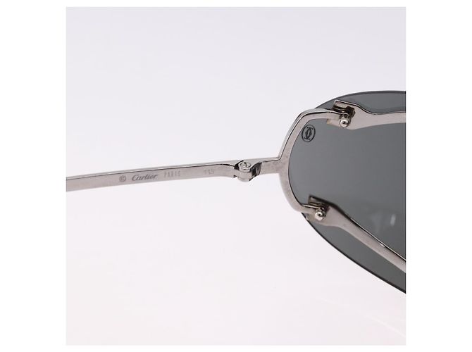 Gafas de sol CARTIER Metal Black Silver Auth bs36462V Negro Plata - vista 10