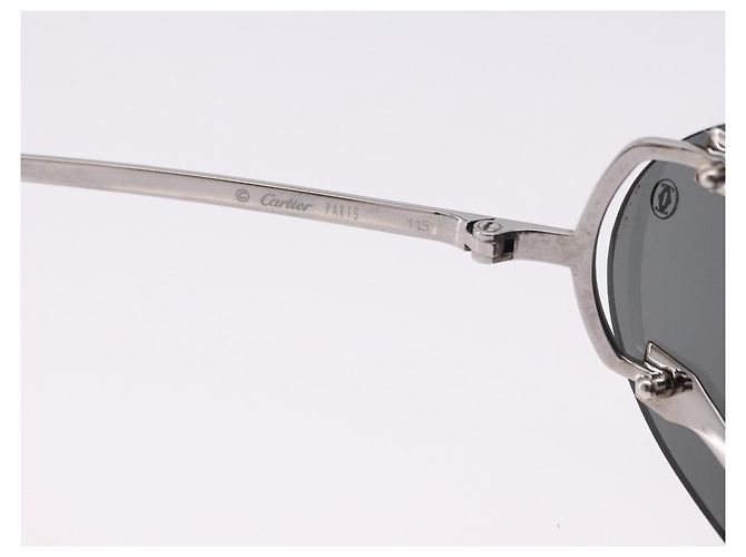 Gafas de sol CARTIER Metal Black Silver Auth bs36462V Negro Plata - vista 11