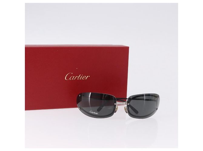 Gafas de sol CARTIER Metal Black Silver Auth bs36462V Negro Plata - vista 12
