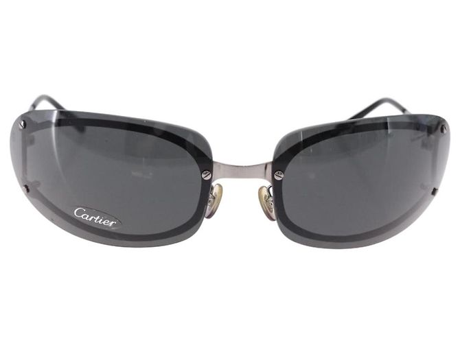 Gafas de sol CARTIER Metal Black Silver Auth bs36462V Negro Plata - vista 13