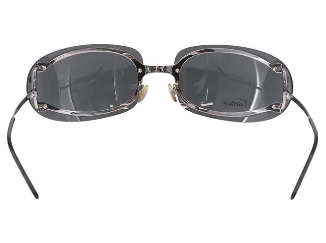 Gafas de sol CARTIER Metal Black Silver Auth bs36462V Negro Plata - vista 2