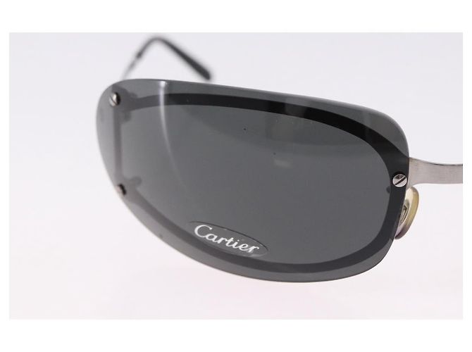 Gafas de sol CARTIER Metal Black Silver Auth bs36462V Negro Plata - vista 3
