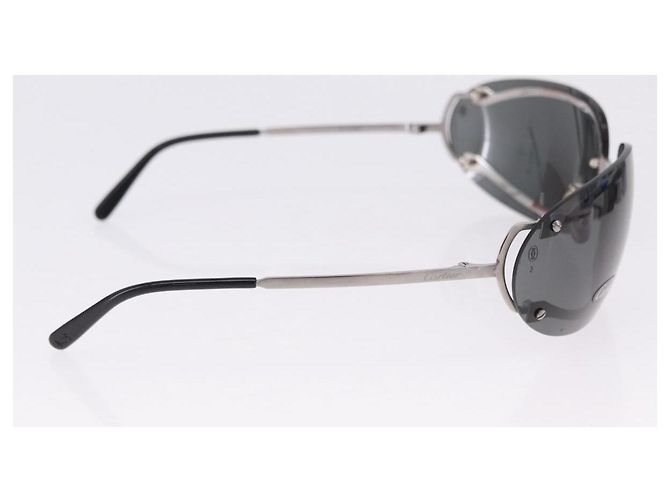 Gafas de sol CARTIER Metal Black Silver Auth bs36462V Negro Plata - vista 6