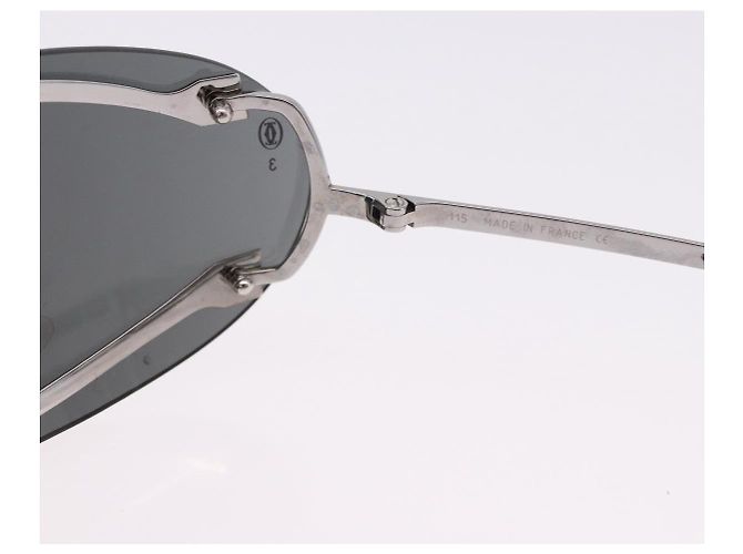 Gafas de sol CARTIER Metal Black Silver Auth bs36462V Negro Plata - vista 9