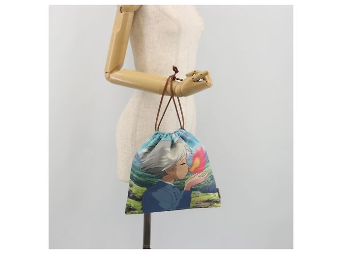 LOEWE Studio Ghibli Howl's Moving Castle Sophie Pouch Nylon Blue Auth 167478M - vista 20