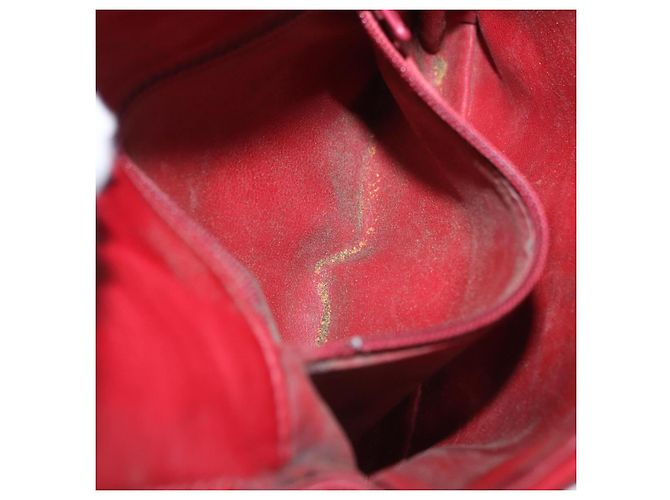 Borsa vita CHANEL Matelasse in pelle d'agnello rossa e oro CC Auth BA14212 Rosso D'oro - vista 12