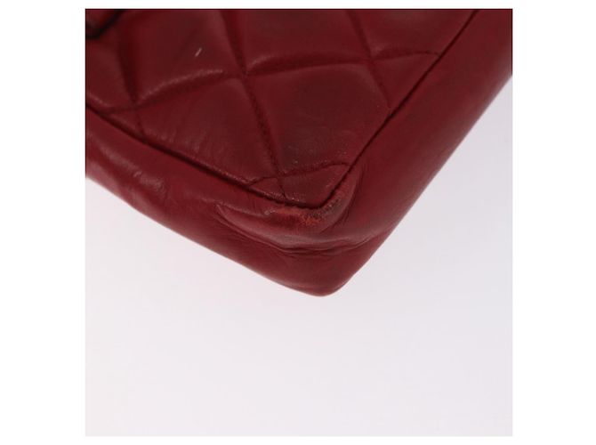 Borsa vita CHANEL Matelasse in pelle d'agnello rossa e oro CC Auth BA14212 Rosso D'oro - vista 15